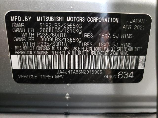 JA4J4TA86NZ015906 Mitsubishi Outlander Es