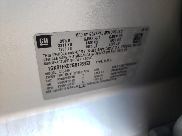 1GKS1FKC7GR193953 GMC Yukon Xl C1500 Sle