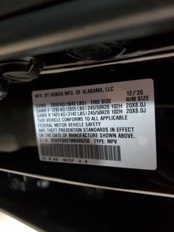 5FNYF6H21MB046258 Honda PILOT SE