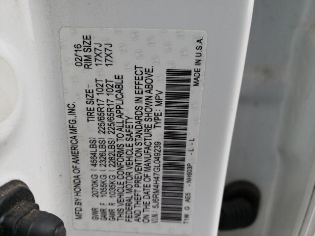 5J6RM4H47GL049239 Honda CR-V SE