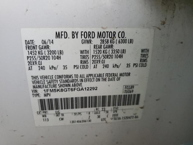 1FM5K8GT6FGA12292 Ford EXPLORER SPORT