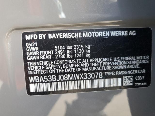 WBA53BJ08MWX33078 BMW 540 I