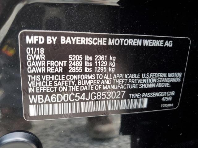 WBA6D0C54JG853027 BMW 640 I Gran Coupe