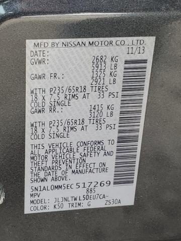 5N1AL0MM5EC517269 Infiniti QX60