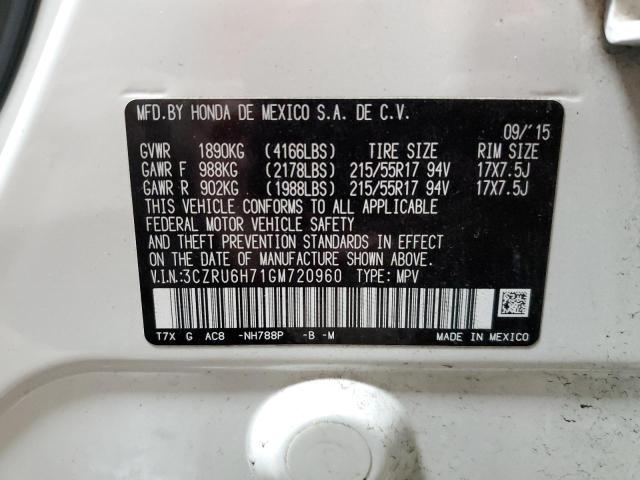 3CZRU6H71GM720960 Honda Hr-v Exl