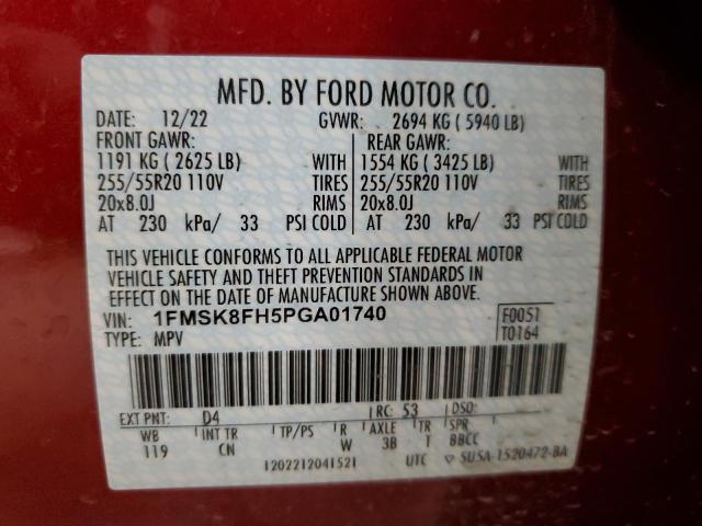 1FMSK8FH5PGA01740 Ford Explorer Limited