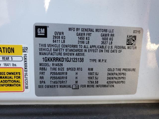 1GKKRRKD1GJ123138 GMC Acadia Slt-1
