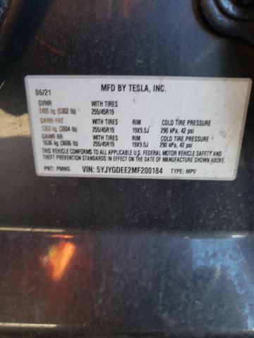 5YJYGDEE2MF200184 Tesla Model Y