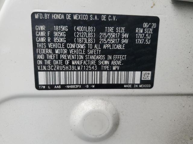 3CZRU5H39LM712543 Honda HR-V LX