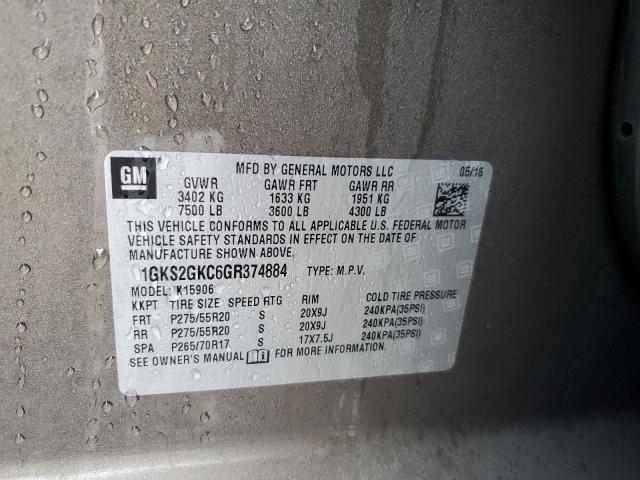 1GKS2GKC6GR374884 GMC Yukon Xl K1500 Slt