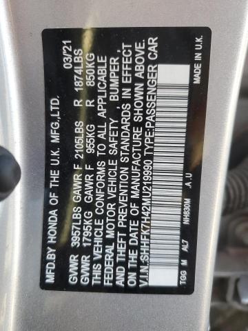 SHHFK7H42MU219990 Honda Civic Sport