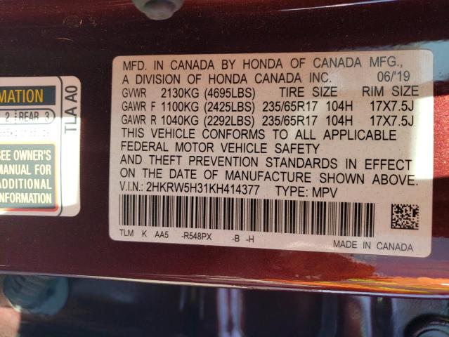 2HKRW5H31KH414377 Honda CR-V LX