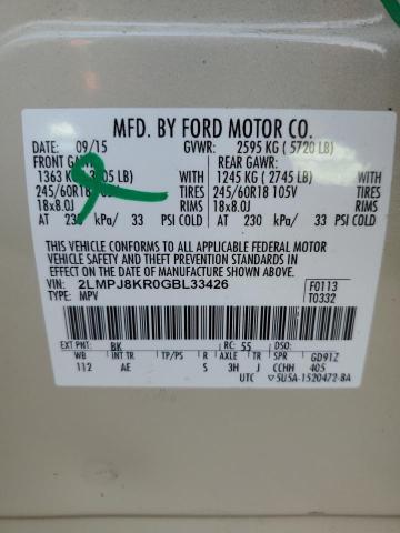 2LMPJ8KR0GBL33426 Lincoln Mkx Select