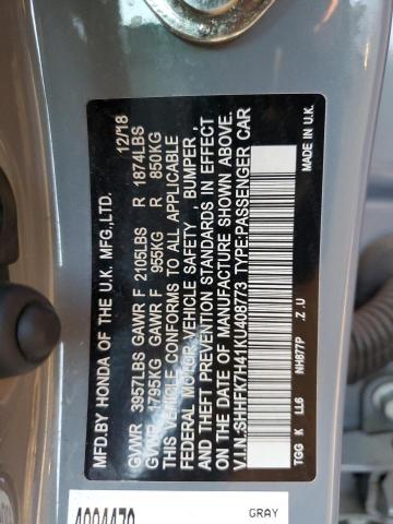 SHHFK7H41KU408773 Honda Civic Sport