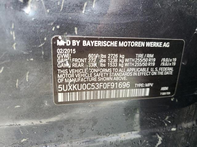 5UXKU0C53F0F91696 BMW X6 Sdrive35i