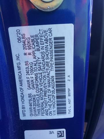1HGCV2F35LA022409 Honda Accord Sport