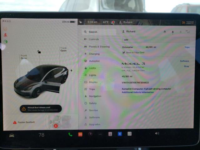 5YJ3E1EB7KF209822 Tesla MODEL 3