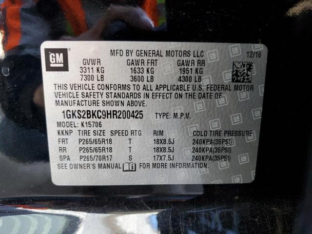 1GKS2BKC9HR200425 GMC YUKON SLT