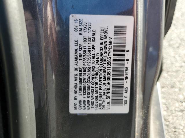 5FNRL5H30GB113565 Honda ODYSSEY SE