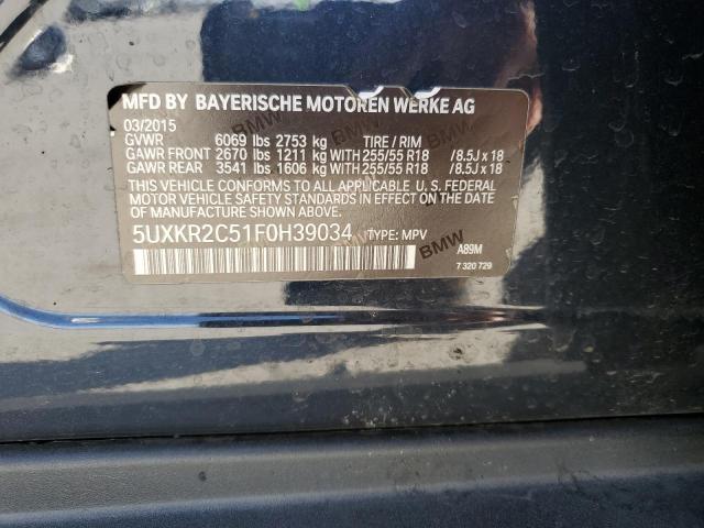 5UXKR2C51F0H39034 BMW X5 Sdrive35i