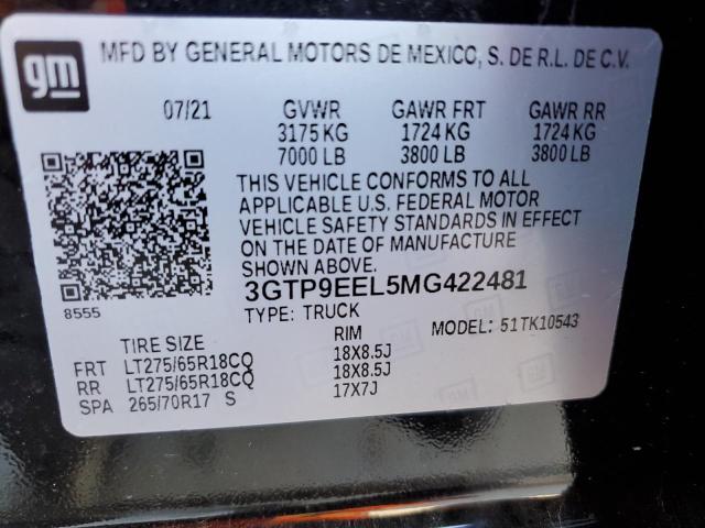 3GTP9EEL5MG422481 GMC Sierra K1500 At4