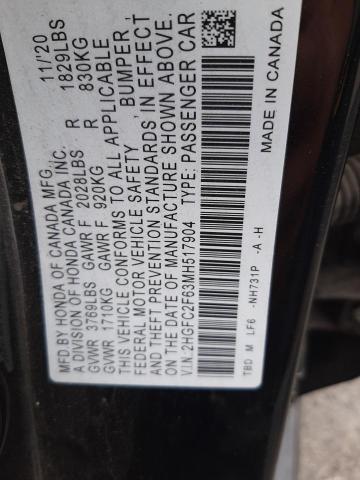 2HGFC2F63MH517904 Honda Civic Lx