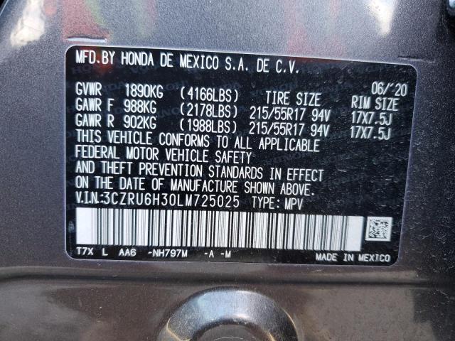 3CZRU6H30LM725025 Honda HR-V LX