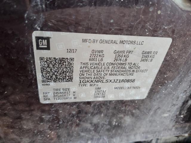 1GKKNRLSXJZ180858 GMC ACADIA SLE
