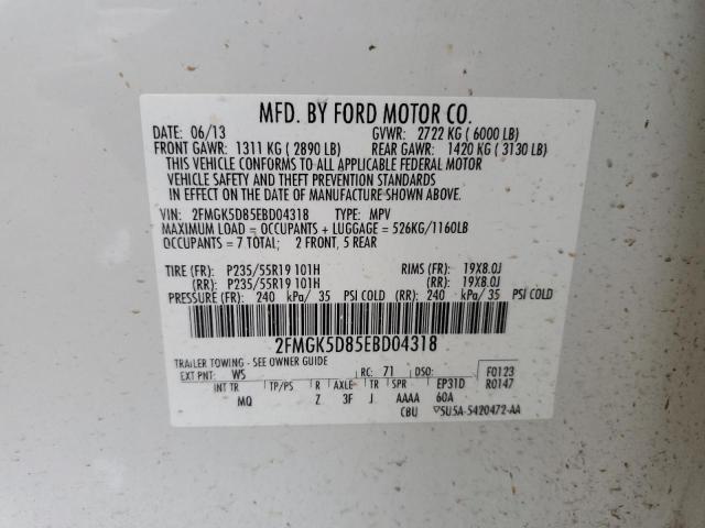 2FMGK5D85EBD04318 Ford Flex Limited