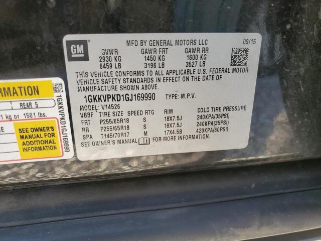 1GKKVPKD1GJ169990 GMC ACADIA SLE