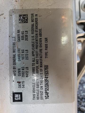 1G4PS5SK8F4193760 Buick Verano