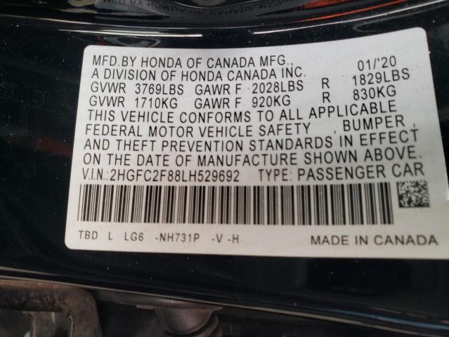 2HGFC2F88LH529692 Honda Civic Sport