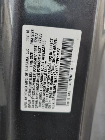 5FNRL5H21GB162765 Honda ODYSSEY LX