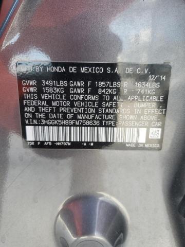 3HGGK5H89FM758636 Honda FIT EX