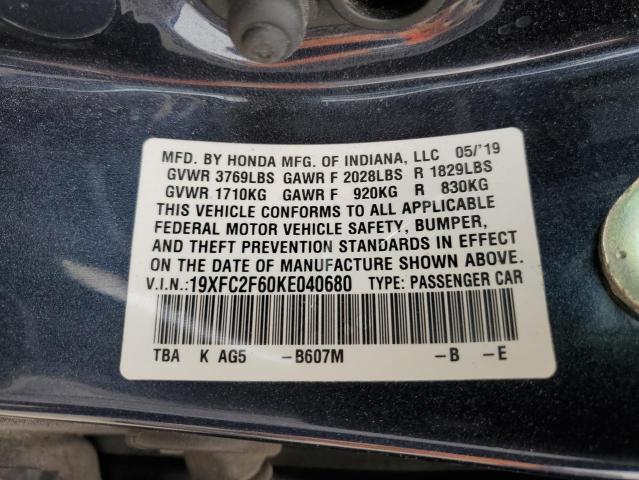 19XFC2F60KE040680 Honda Civic Lx