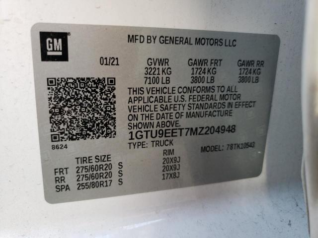 1GTU9EET7MZ204948 GMC Sierra K1500 At4