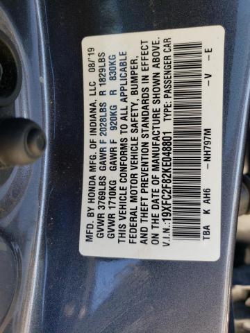 19XFC2F82KE048801 Honda Civic Sport