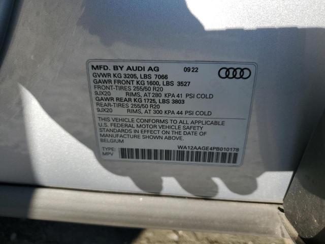WA12AAGE4PB010178 Audi E-tron Sportback Premium Plus