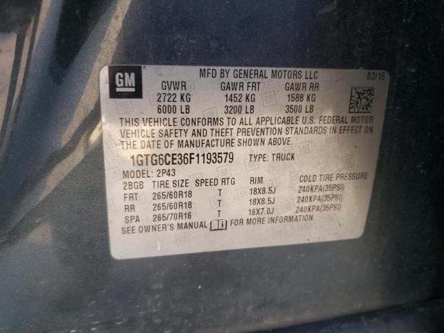 1GTG6CE36F1193579 GMC CANYON SLT