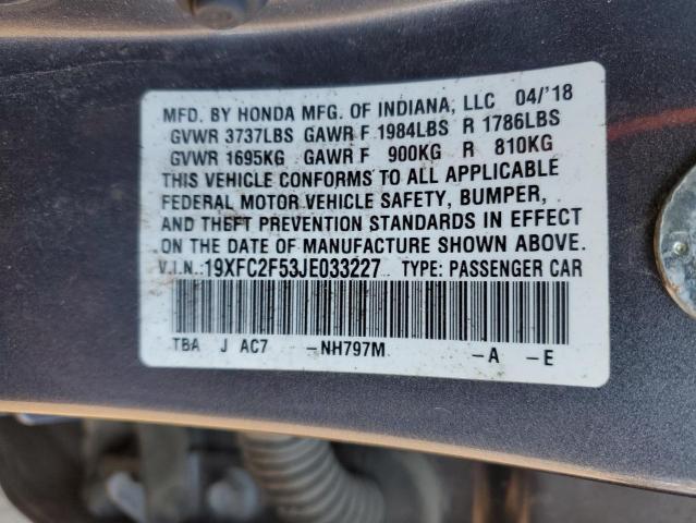 19XFC2F53JE033227 Honda Civic Lx