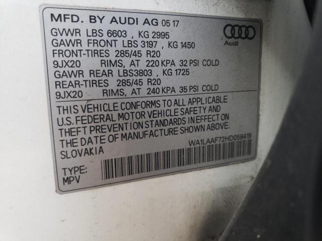 WA1LAAF72HD058419 Audi Q7 Premium Plus