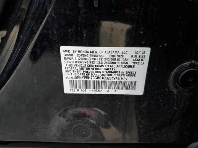 5FNYF5H70GB016565 Honda PILOT EXLN
