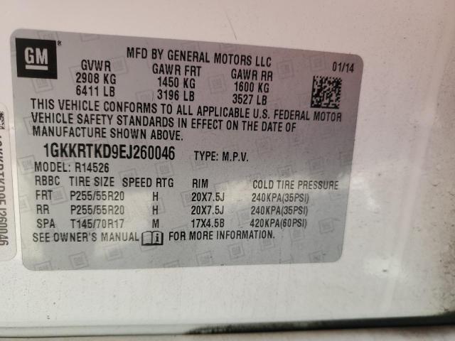 1GKKRTKD9EJ260046 GMC Acadia Denali