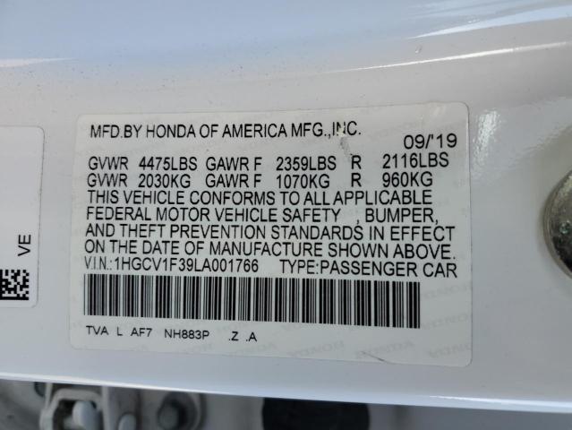 1HGCV1F39LA001766 Honda Accord Sport