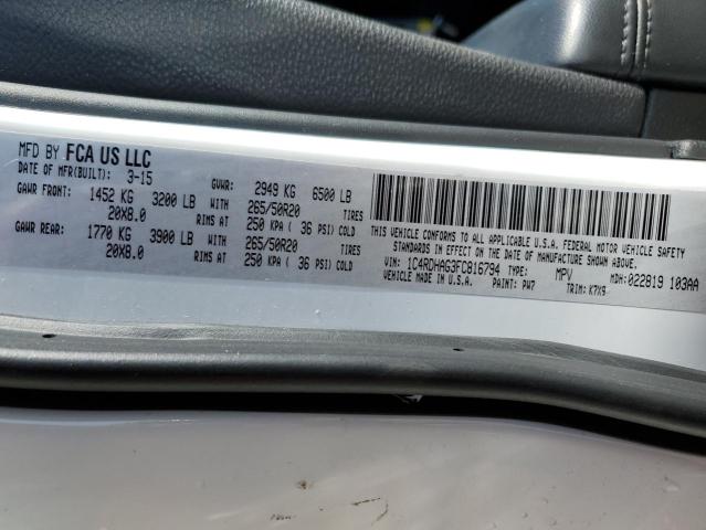 1C4RDHAG3FC816794 Dodge Durango Sxt