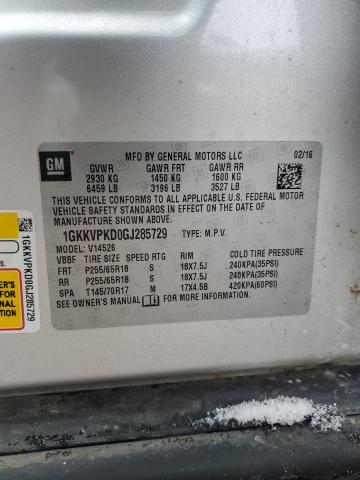 1GKKVPKD0GJ285729 GMC ACADIA SLE