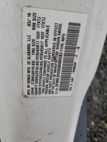 5FNRL5H26GB086993 Honda ODYSSEY LX