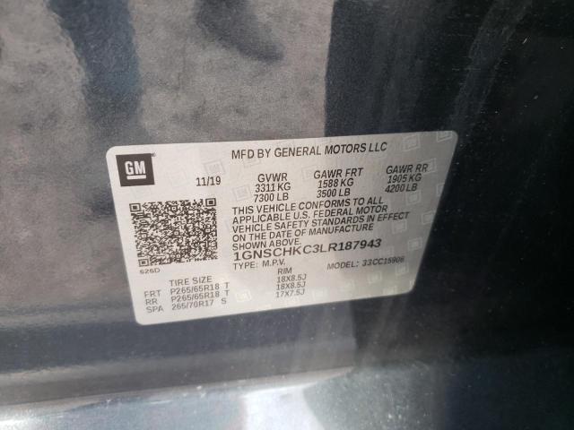 1GNSCHKC3LR187943 Chevrolet Suburban C1500 Lt