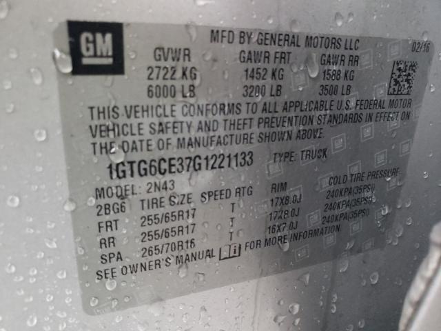1GTG6CE37G1221133 GMC CANYON SLE