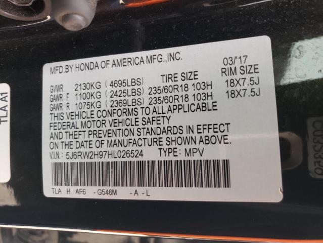 5J6RW2H97HL026524 Honda Cr-v Touring